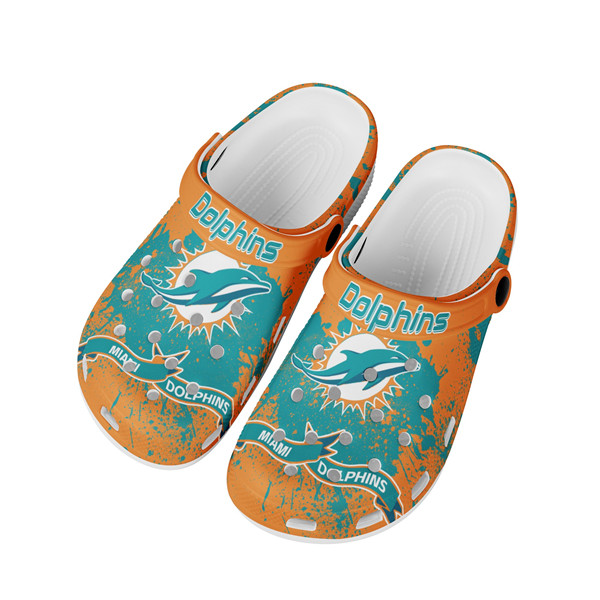 Men's Miami Dolphins Bayaband Clog Shoes 003